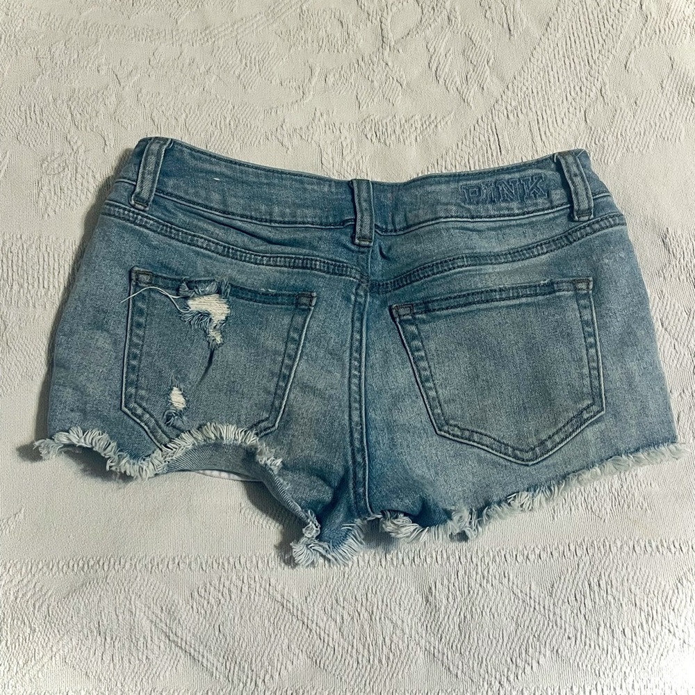 PINK VS Denim Short Shorts 💙☀️ - Picture 4 of 7